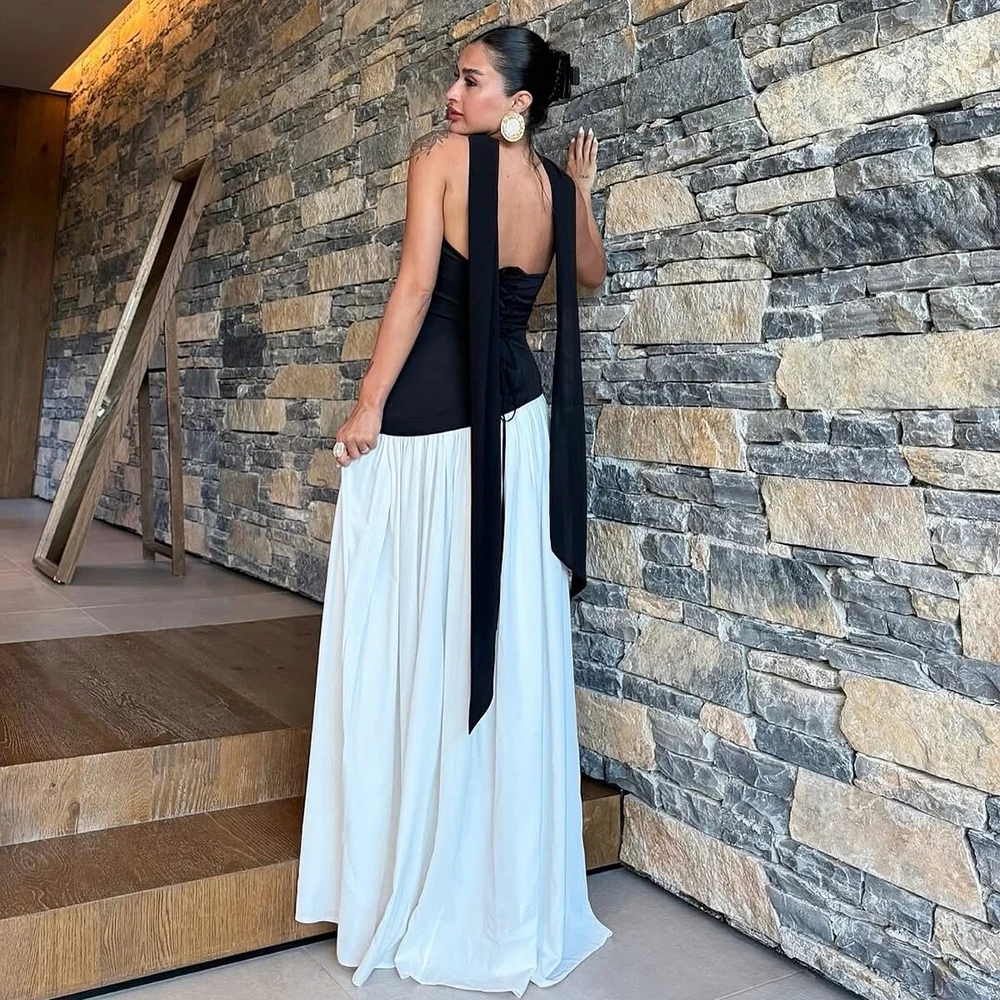 

Talenza Fashion Strapless Ribbon Long Dresses Female Elegant Sleeveless Sexy Beach Vacation Long Dresses 2025 Female New Dresses