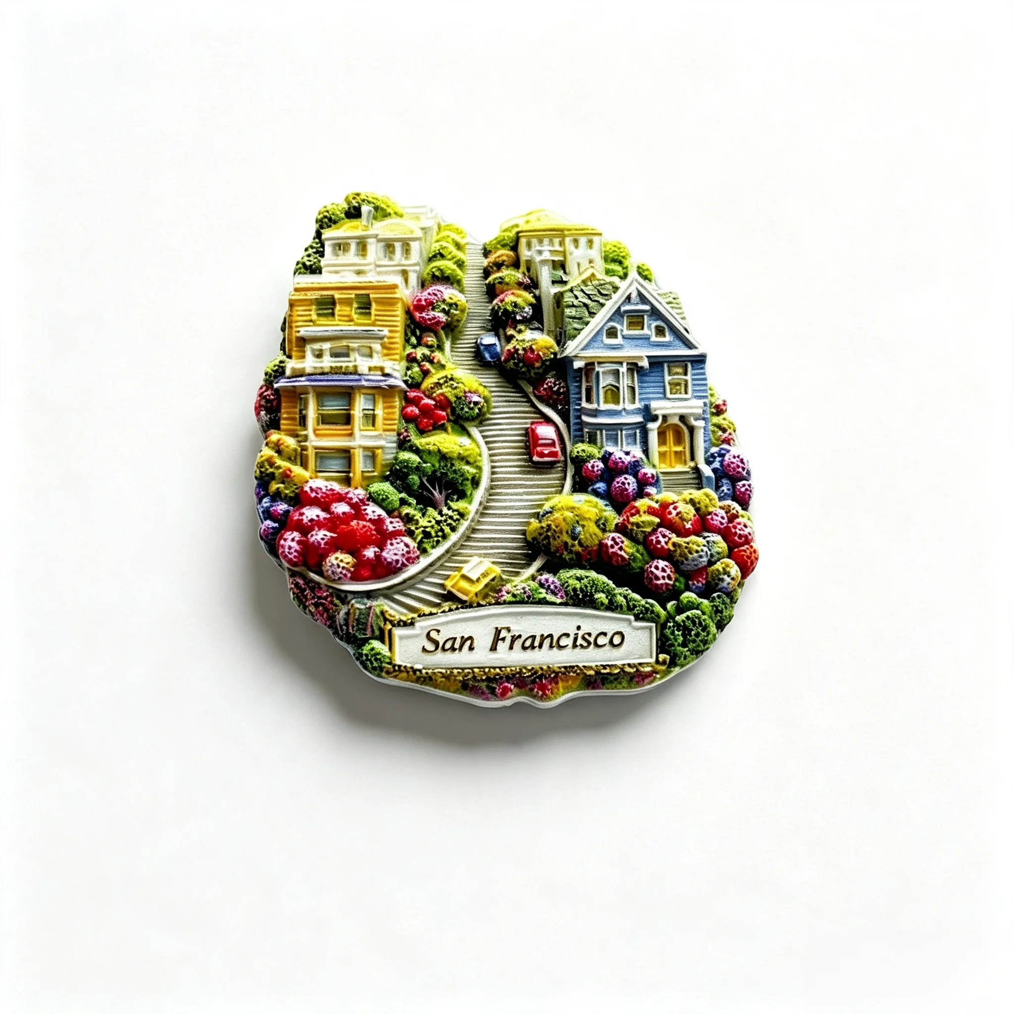 San Francisco Lombard Street 3D Resin Fridge Magnet USA Tourist Souvenir Refrigerator Sticker Home Kitchen Decoration