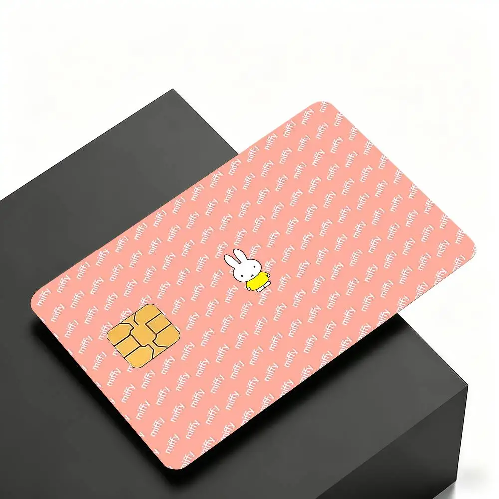 Niedliche M-Miffy Kreditkarten-Skin-Cover-Aufkleber 4 Stück Folien Bus-Pass Vorderseiten-Dekoration Bank-Debit-Karten Wasserdicht – Detail 8