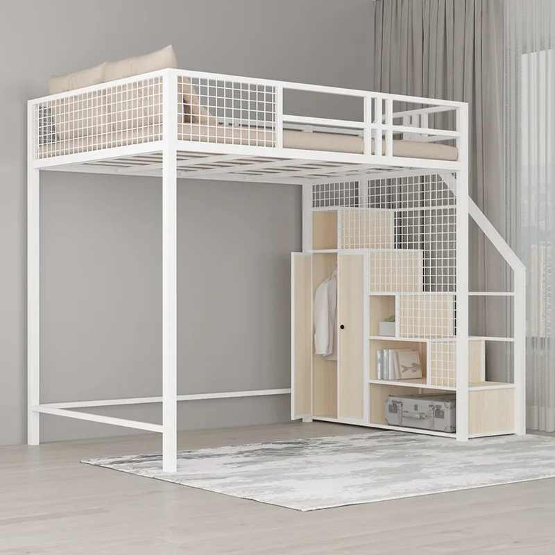 American Wrought Iron Bunk Bed Space Saving Small Apartment Wrought Iron Creative Apartment Loft Upper Bottom Table