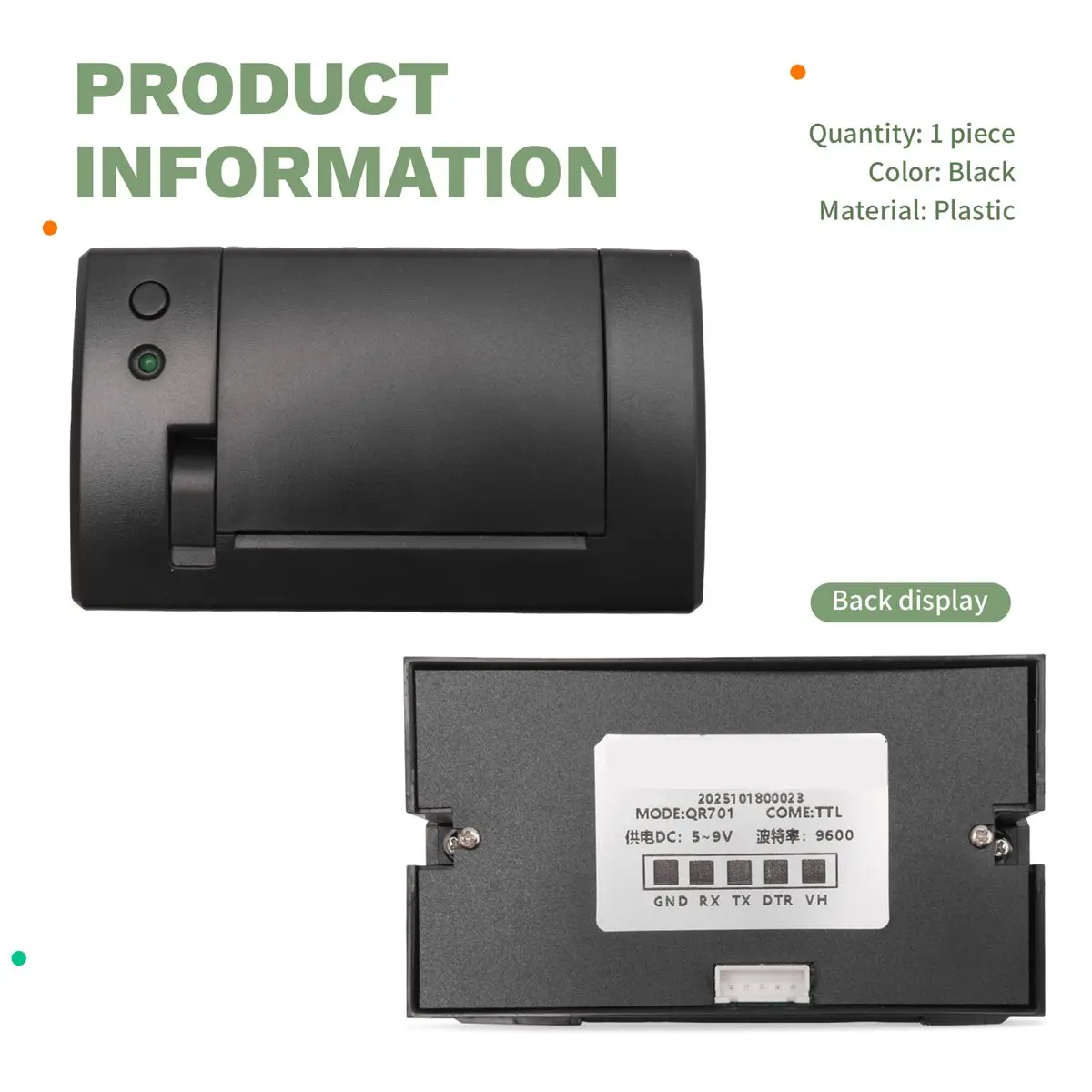 

T69C! Mini 58mm Panel Embedded Thermal Printer with Interface TTL Use for Receipt Ticket ESC POS Arduino Android 5V-9V QR701