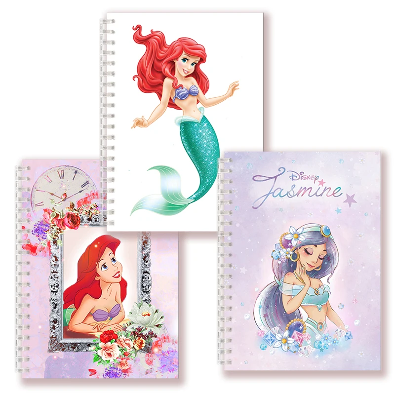 A5 Spiral Notebook The Little Mermaid Cartoon Fanart Movie Disney Princess ARIEL Aurora Beauty Fish Sofia Stationery Note Book