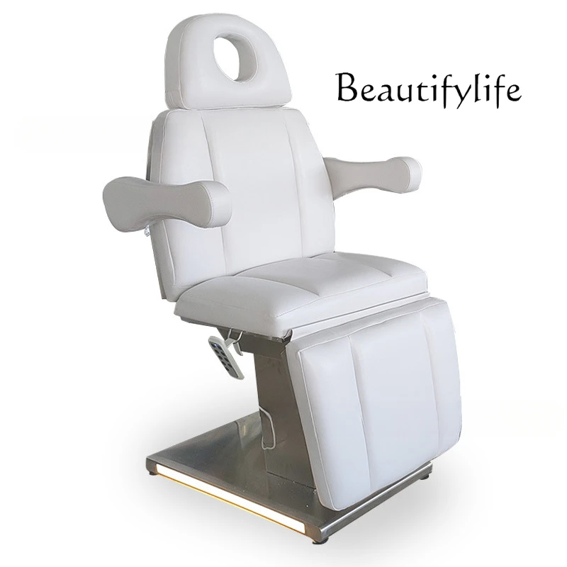 New multi-functional four-motor electric beauty bed, special gold with LED light for beauty salons