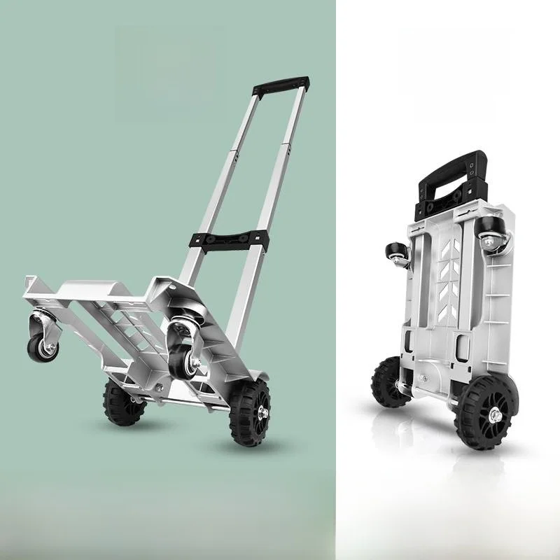 portable-folding-shopping-cart-lightweight-hand-pulling-groceries-car-stainless-steel-stretchable-handle-kitchen-storage-tool