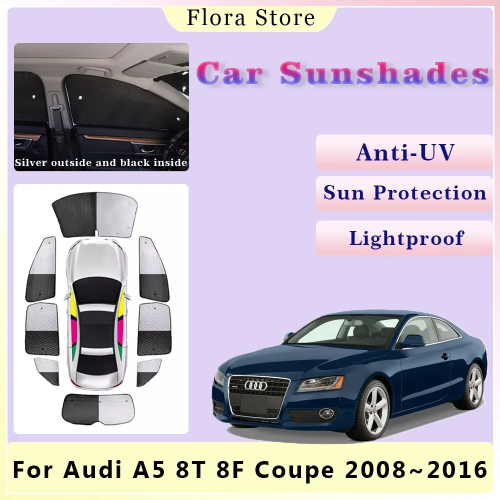 

Автомобильные солнцезащитные очки для Audi A5 8T 8F Coupe 8T3 Sportback 2008 ~ 2016, передние окна, лобовое стекло, полное покрытие, солнцезащитный козырек, аксессуары