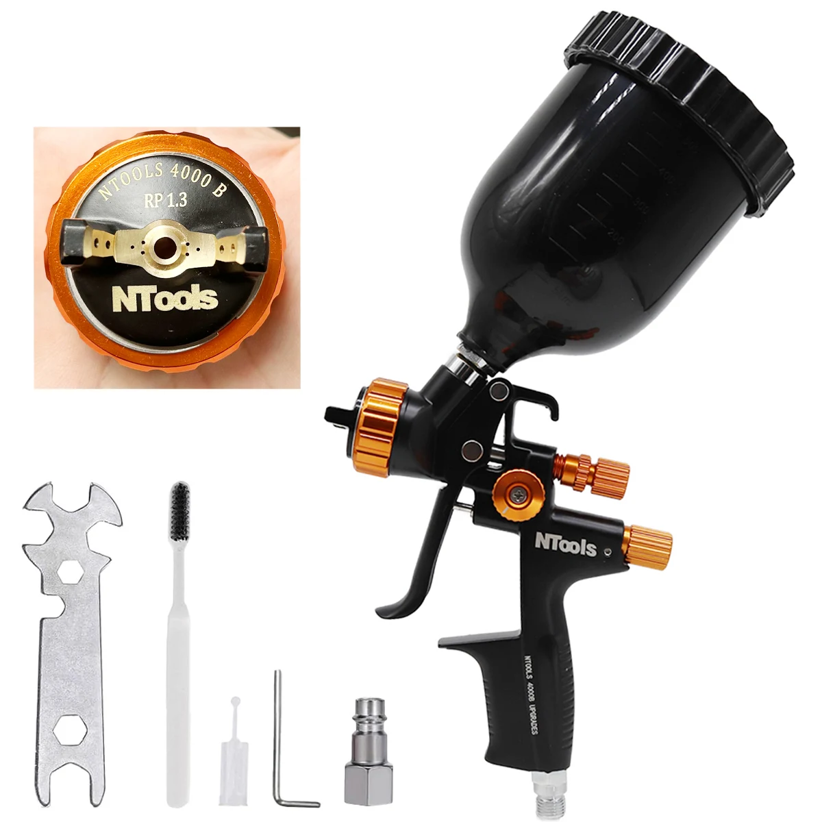 1.3mm Nozzle Air Spray Gun 600cc Plastic Cup Paint Gun Professional Paint Spray Gun for Car Body Repair Auto Painting Tool