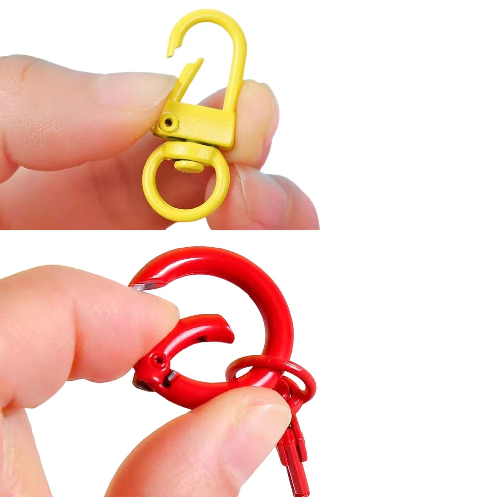 10PCS Colorful Lobster Clasp Hooks Metal Plated Clasps with Coil For DIY Jewelry Making Dog Keychain Bracelet Accessories