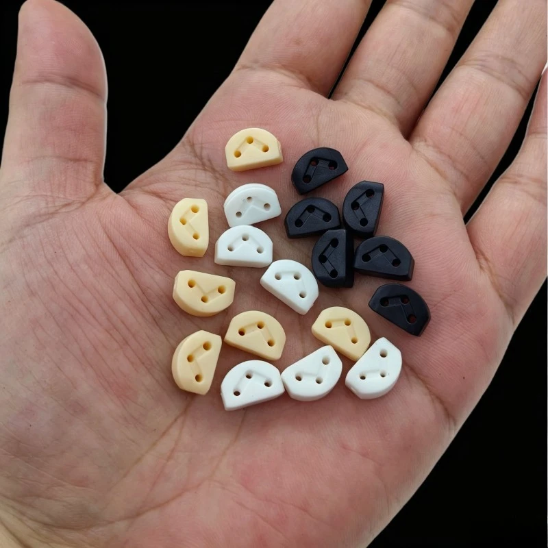 12Pcs Plastic Guitar String Ties Bridge Beads, 3 Hole Guitar String Bridge Beads String Fasteners for Classical Guitars