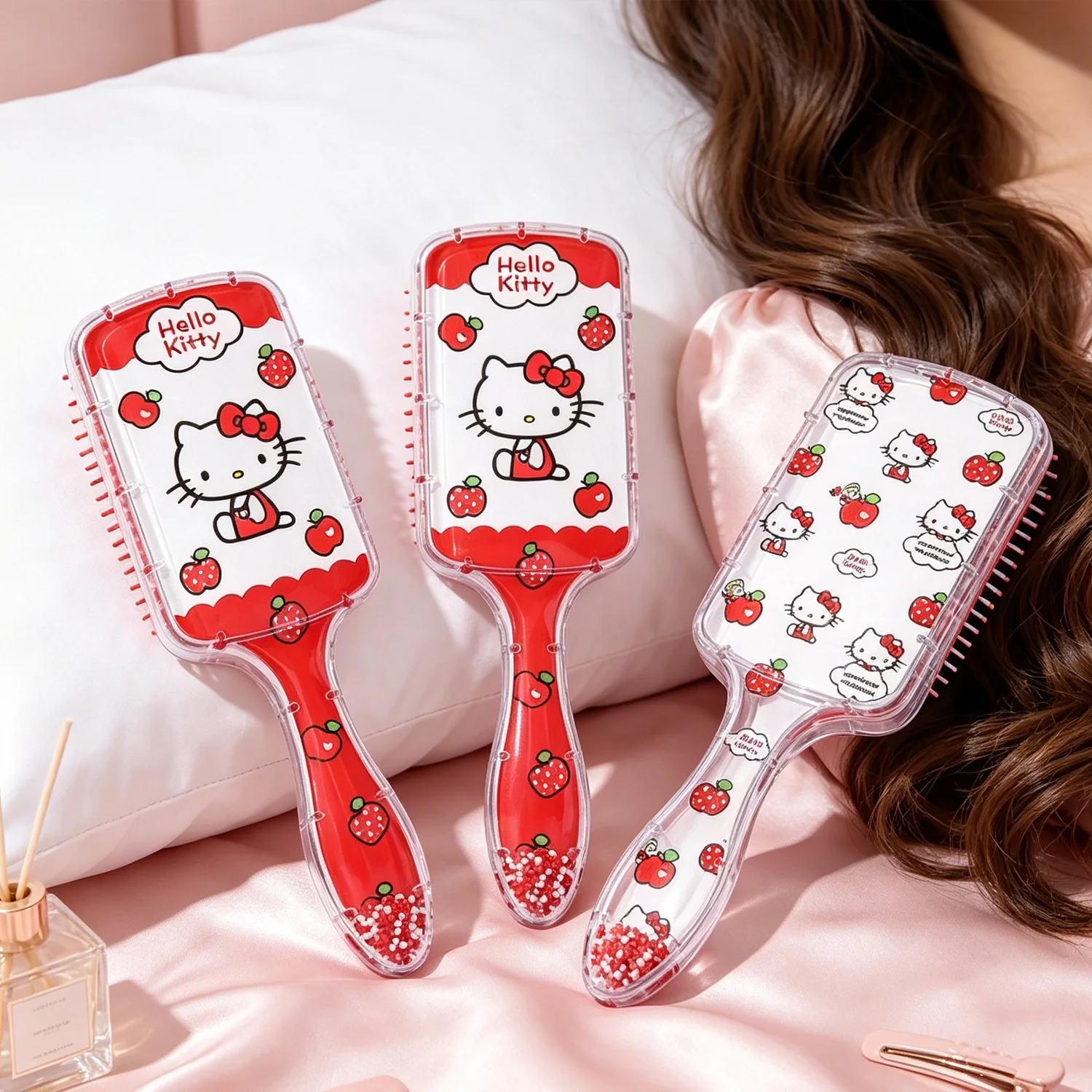 Hello Kitty Cute Air Cushion Massage Brush Portable Quicksand Hair Comb Ideal For Birthday Presents And Travel Use