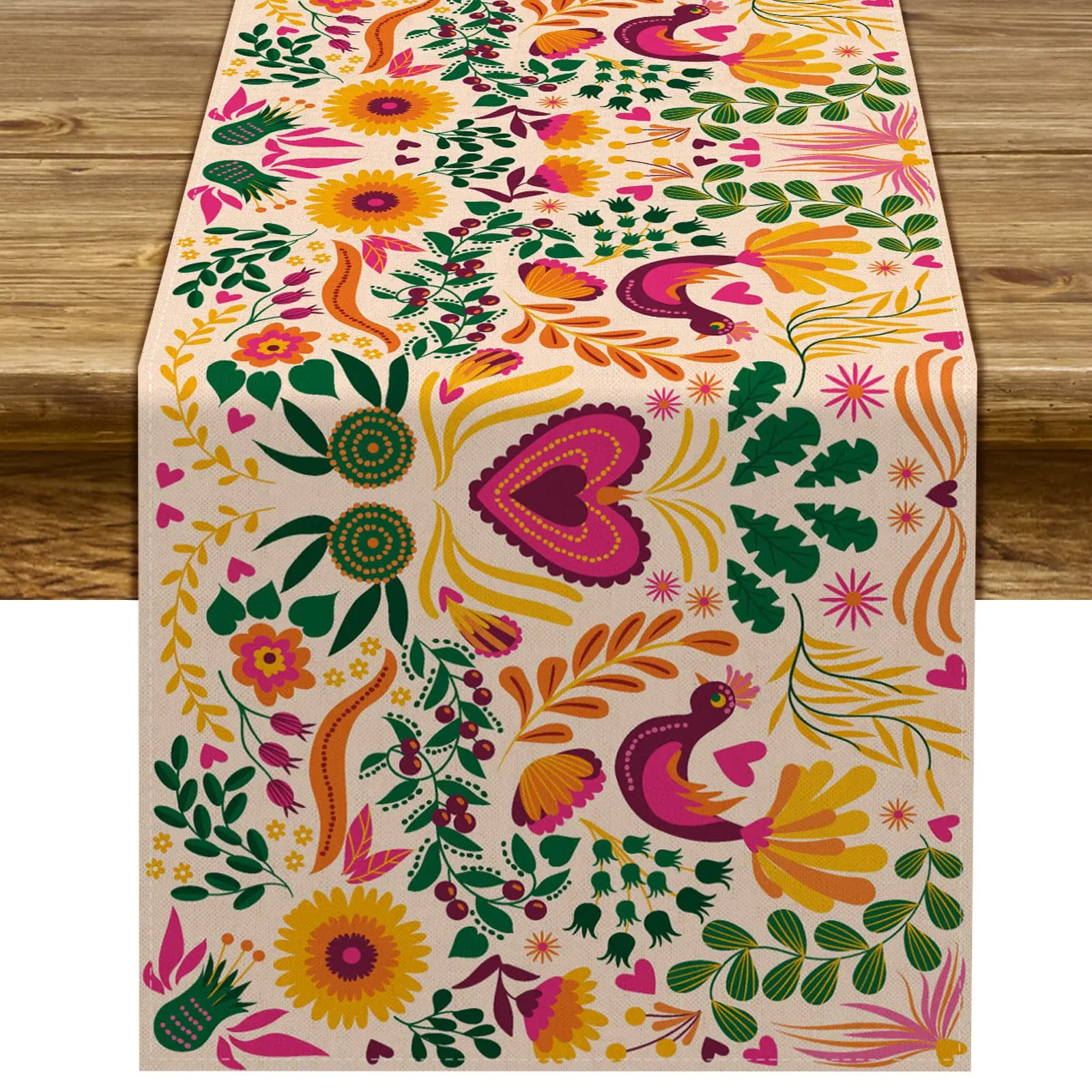 Mexican Fiesta Table Runner Mexico Cinco De Mayo Party Decoration Dia De Los Muertos Supply Home Kitchen Dining Room Decor
