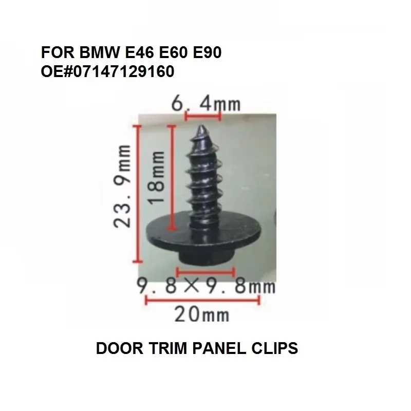 HOT NEW Door Trim Panel Clips For BMW E46 E60 E90 etc Hex Head Metal Screw Set Of 10 GENUINE 07147129160