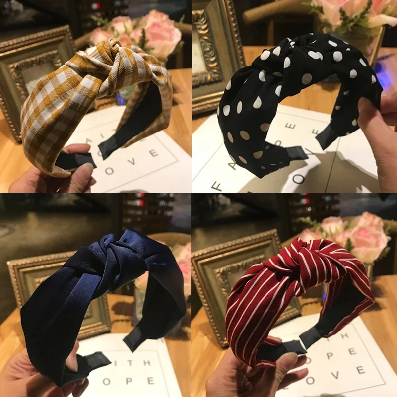 Children Cute Colors Printed Plaid  Stripes Hair Hoop Hairbands Girls Lovely Dot Bow Rabbit Ears Headbands Kids Hair Accessories