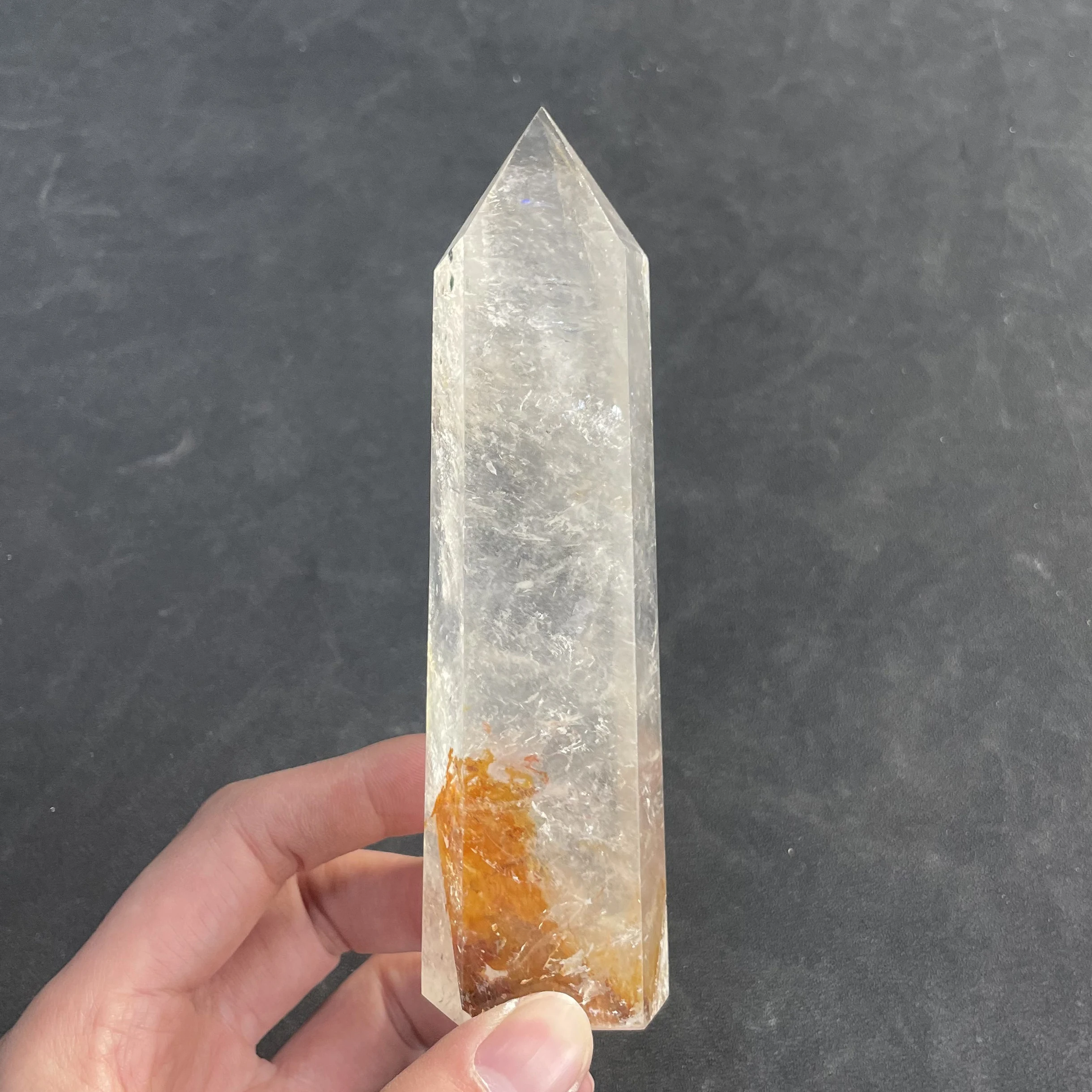 

324g Natural Stone Clear Quartz Tower Polished Crystal Wand Piont Reiki Healing Gift Room Decor Obelisk Y2208