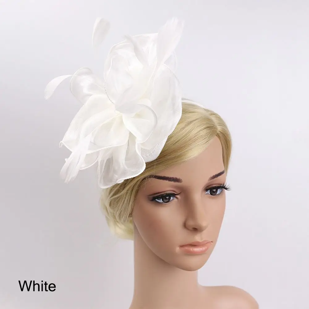Accessories Wedding Flower Mesh Headband Royal Ascot Race Cocktail Tea Party Fascinator Hats Headwear Feather Flower Headband