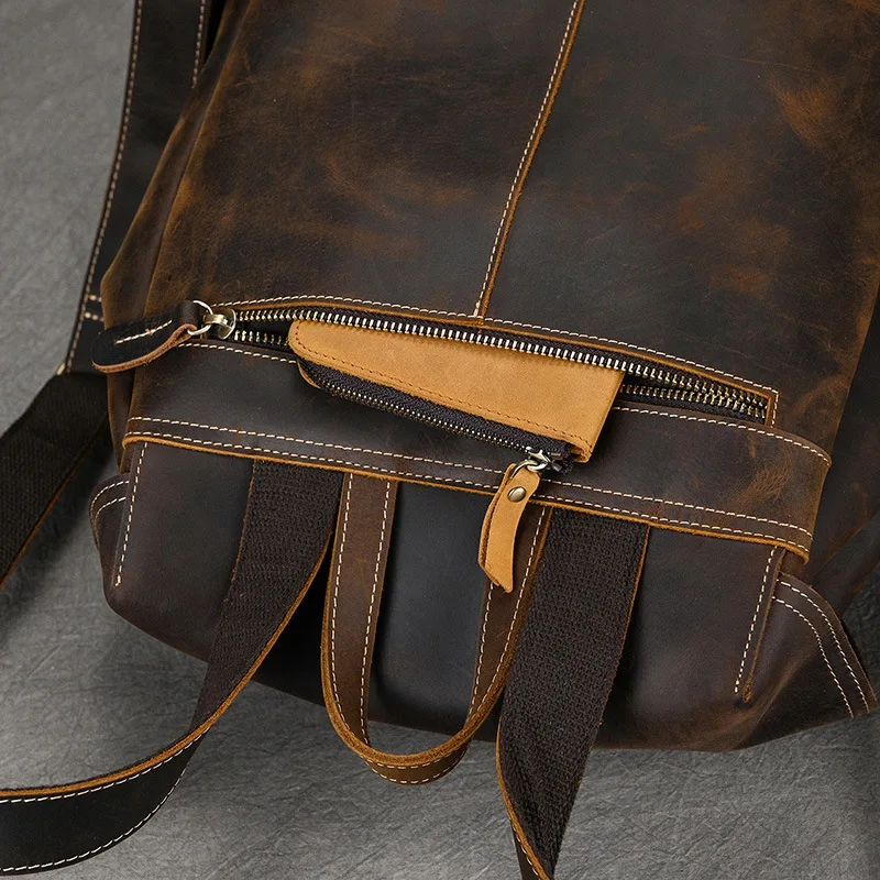 Mochilas de ocio para hombre, bolso de viaje para ordenador portátil, mochilas de viaje simples, bolsos de cuero multifuncionales, Mochila E Mochila MHSJB