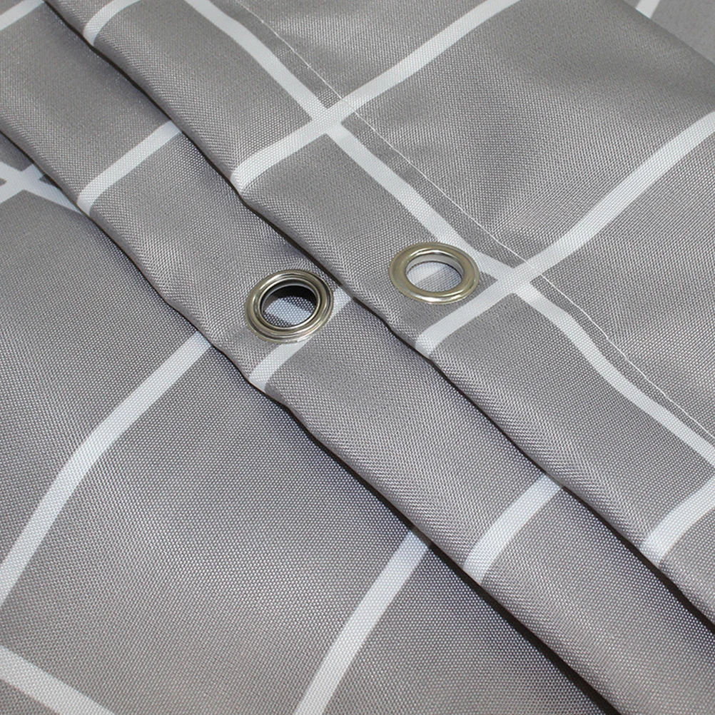 

Shower Curtains Waterproof Bathroom Check Pattern Dark Grey Polyester Easy Installation Material Long Lasting Use