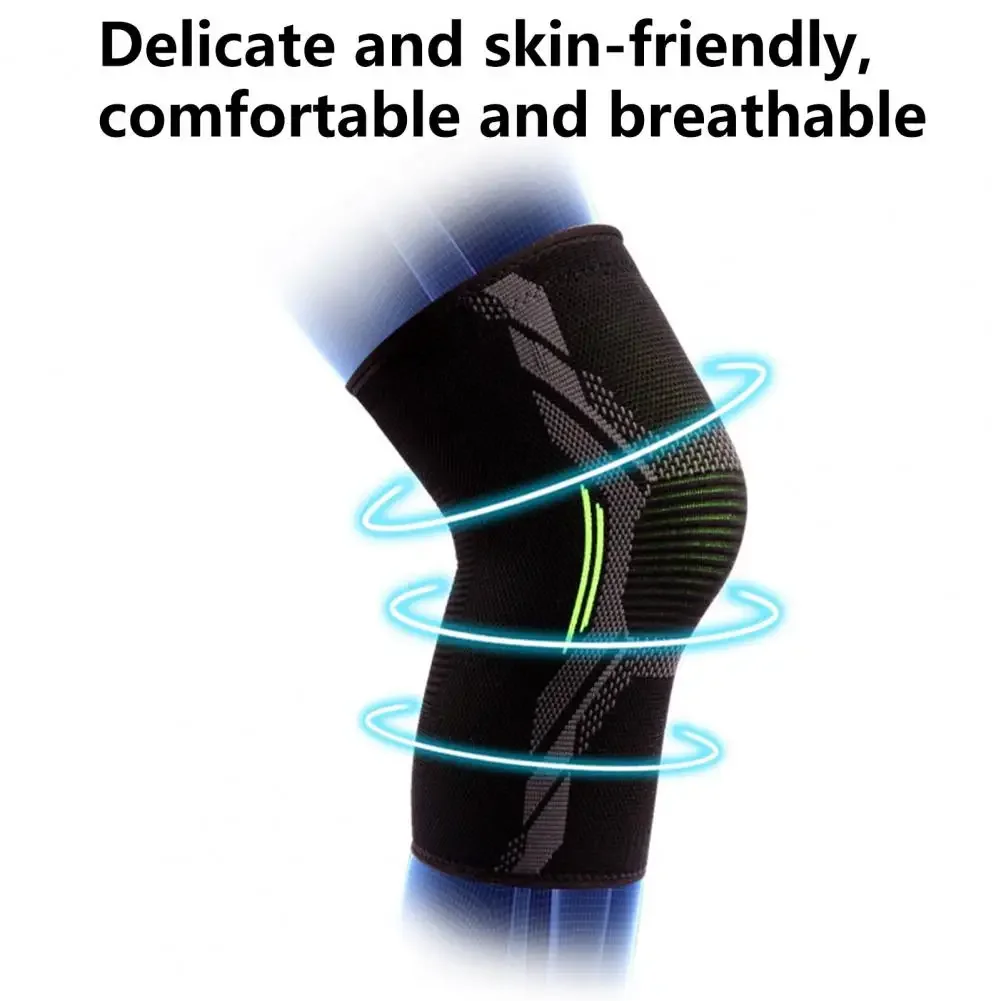 Single Knitted Nylon Sports Knee Pad Riding Protective Gear Running Basketball Skipping Rope Warm Knee Pad Foot Cold Proof Black