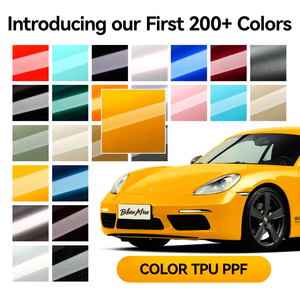 In de fabriek aangepaste zelfherstellende 7,5 mm dikte glanzende robijnrode TPU-kleur PPF autolakbeschermingsfilm