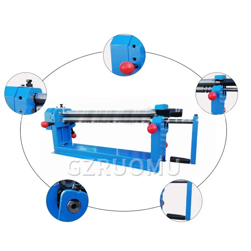 SJ610 Manual Sheet Metal Plate Rolling Machine 610MM Hand Crank Roller Press Reel Rounding Bender Iron Aluminum Bending Forming