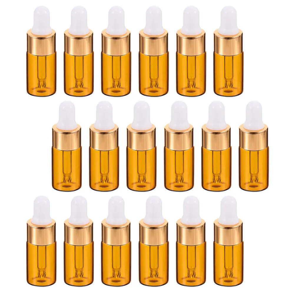 

25Pcs 3Ml Lightweight Glass Dropper Bottles for Essential Oils Perfume Body Lotion Travel Vials Translucent View