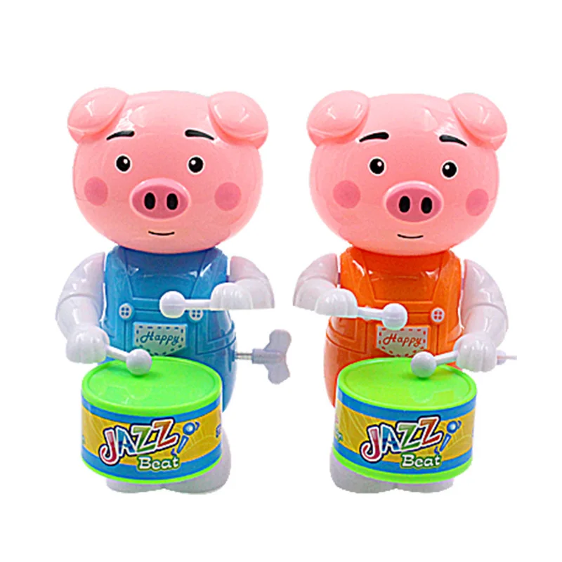 

Children's Puzzle Toys Cartoon Cute Wind-up Drumming Pink Pigs Toys Children's Birthday Gifts Creative Funny Clockwork Toys