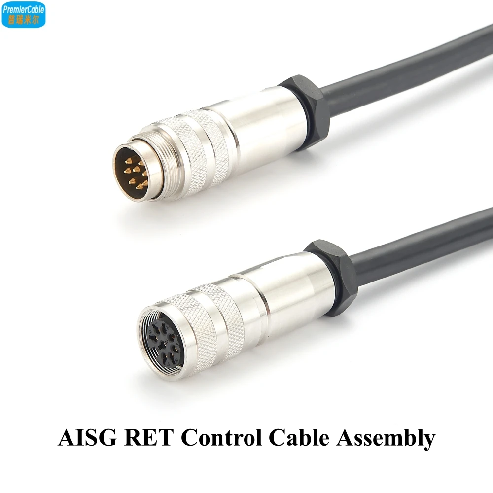 AISG RET Control Cable Assembly IP67 Waterproof M16 8Pin AISG Male to Female Connector Remote Electrical Tilt RET Control Cable