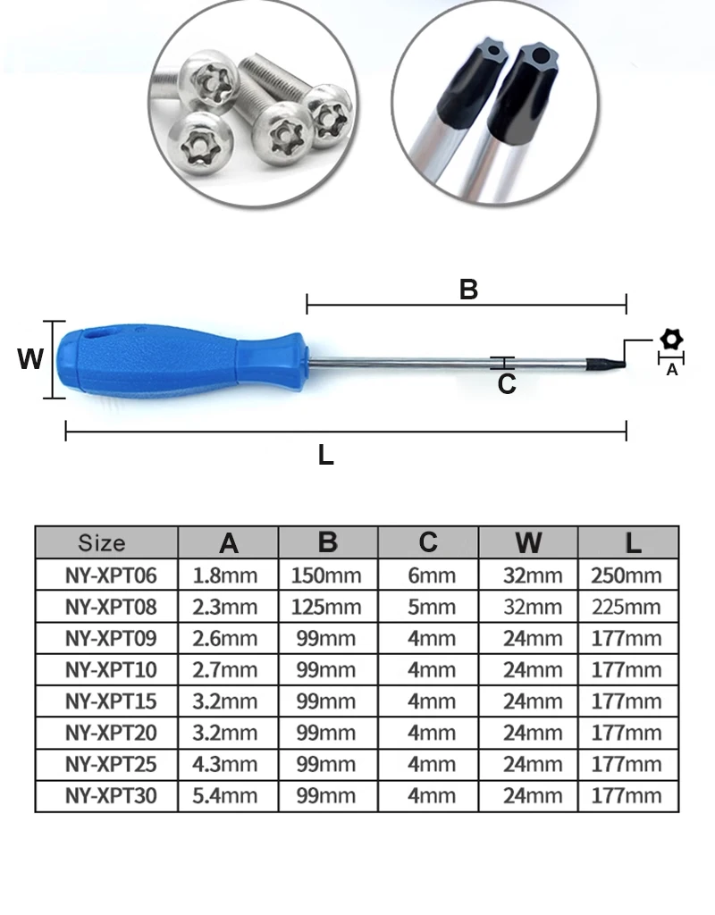 Imagem -03 - Chrome Vanadium Aço Torx Screwdriver Conjunto com Furo Magnético T6-t30 Screw Driver Conjunto Kit para Reparação de Telefone Ferramenta Manual Pcs