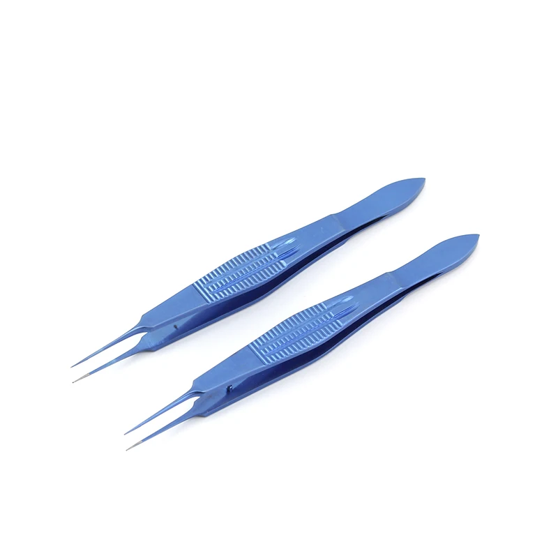 Ophthalmology Double Eyelid Cosmetic Fat Tweezers Microforceps Dovetail Type Toothed Platform Tissue Clamp 11cm