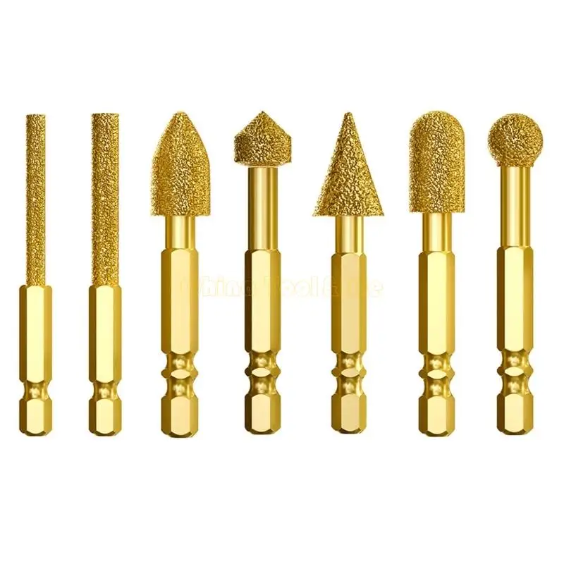 

57QF Professional Diamonds Burr Rotary Grinding Head with Secure Hexagonal Shank for Detailed Crafting and Engraving Bit