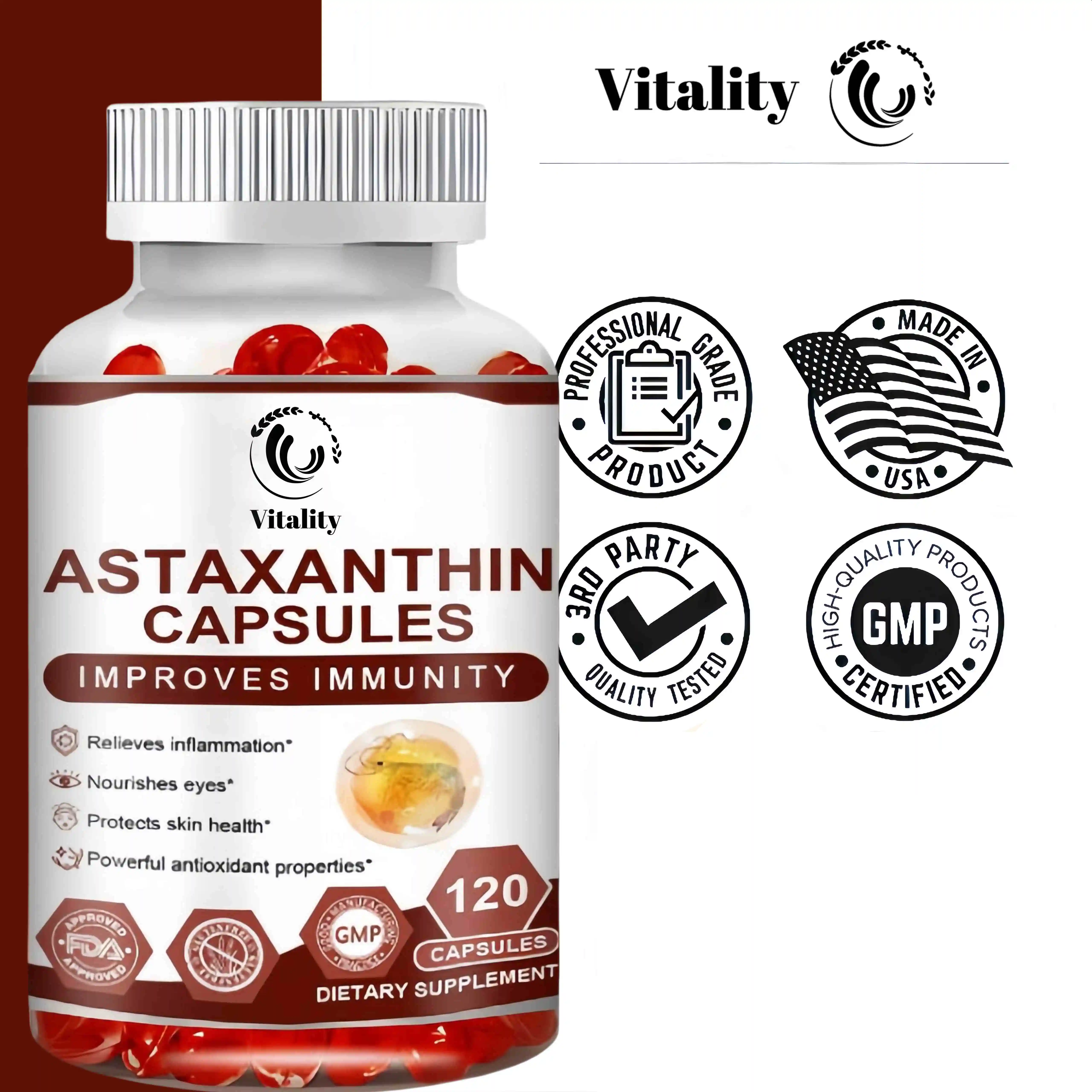 Astaxanthin Supplement Capsules for Maximum Cardiovascular Health Accelerated Metabolism Supporting Eye Joint Health