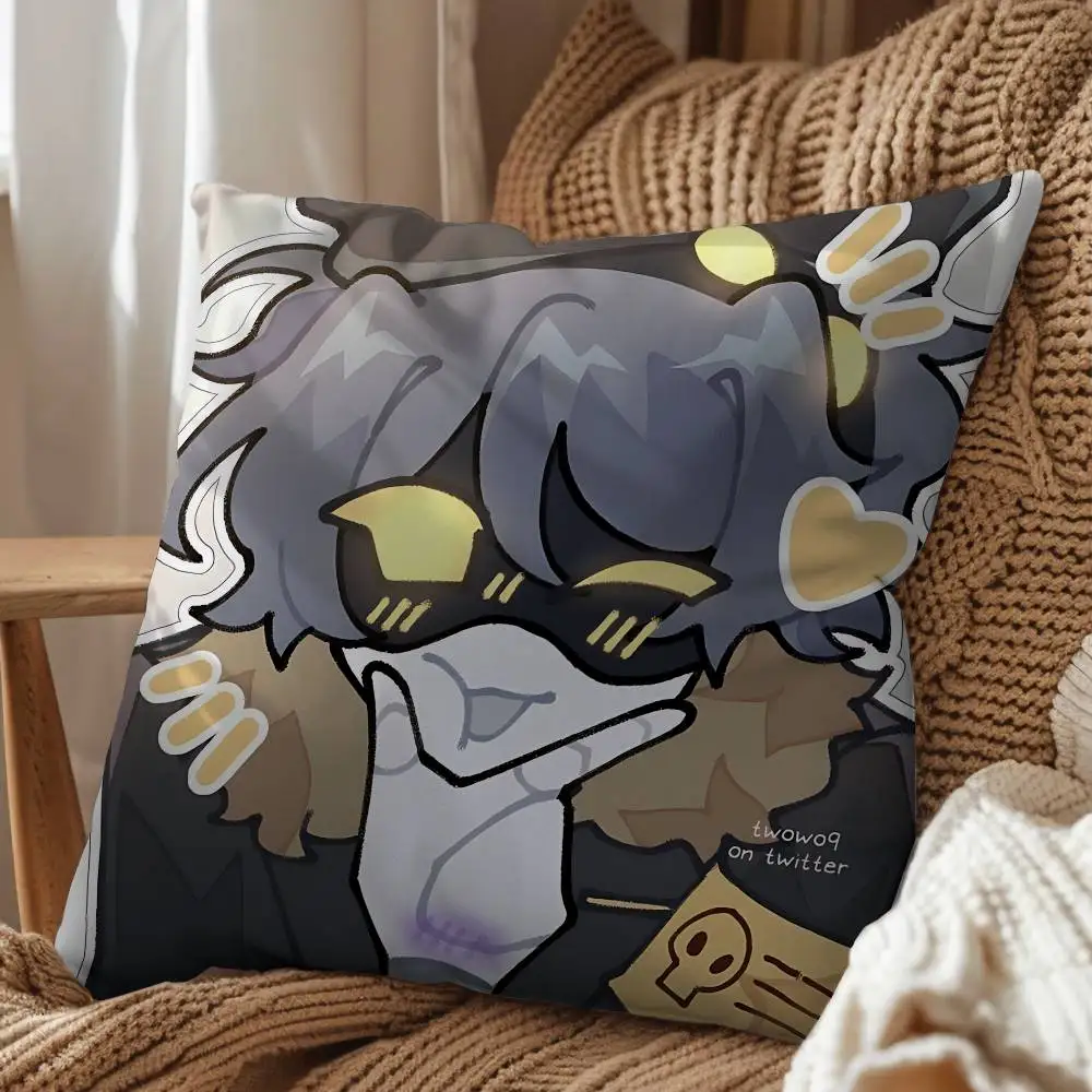 clumsy appearance N Murder Drones Pillow Case Square Double-Sided Printing Short Plush Sofa Cushion Cover Bedroom Bedside Pillow