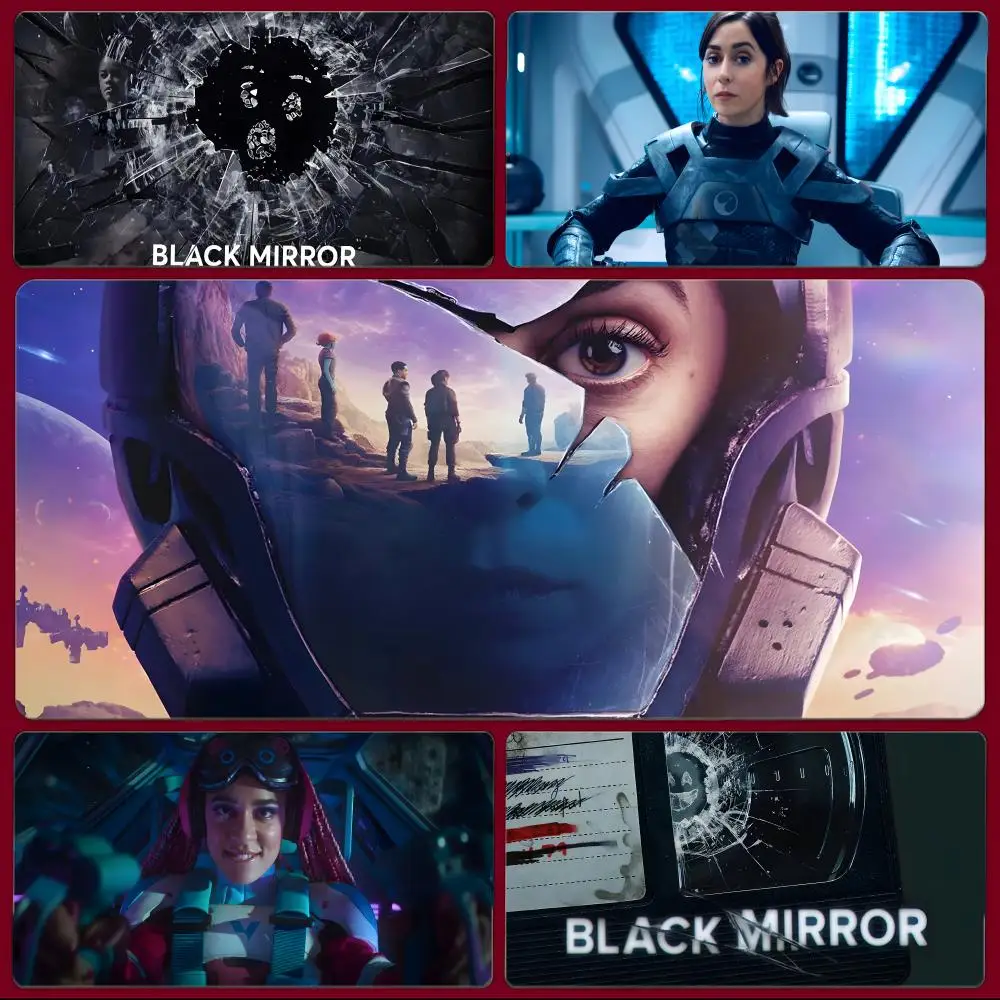 

tvshow thought-provoking B-Black Mirror Mouse Pad Large Gaming Mousepad with Stitched Edges Thickened Desk Mat PC