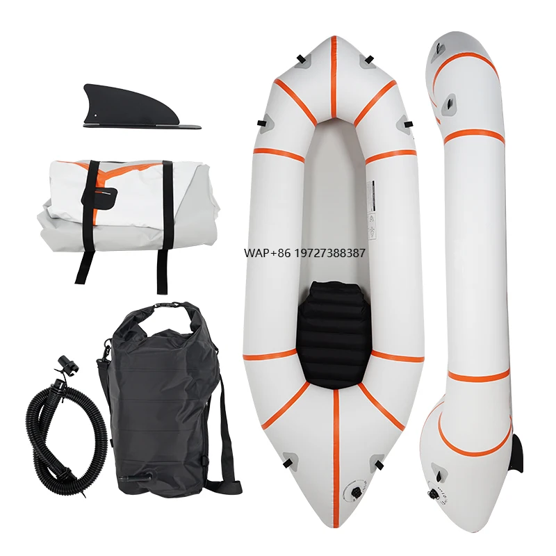 235cm TPU Glueless Eco-Friendly Packraft Inflatable Boat Ultralight Single Seater Hiking Raft Custom Colors Available