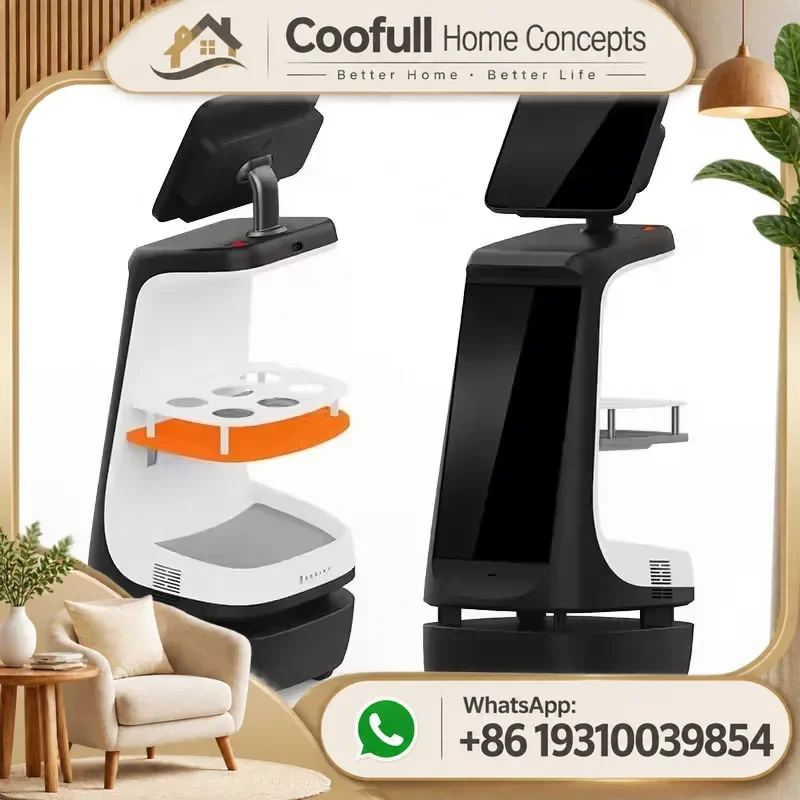 Autonomous Obstacle Avoidance Robot Commercial Reception Waiter Food Service Delivery Smart AI Assistant For Restaurant Hotel