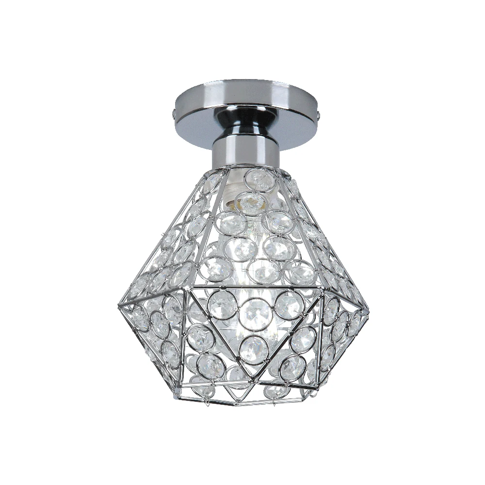 

Modern Crystal Ceiling Lights Diamond Shape Ceiling Lamp for Home Decoration Balcony Porch Corridor Lighting Fixture e27