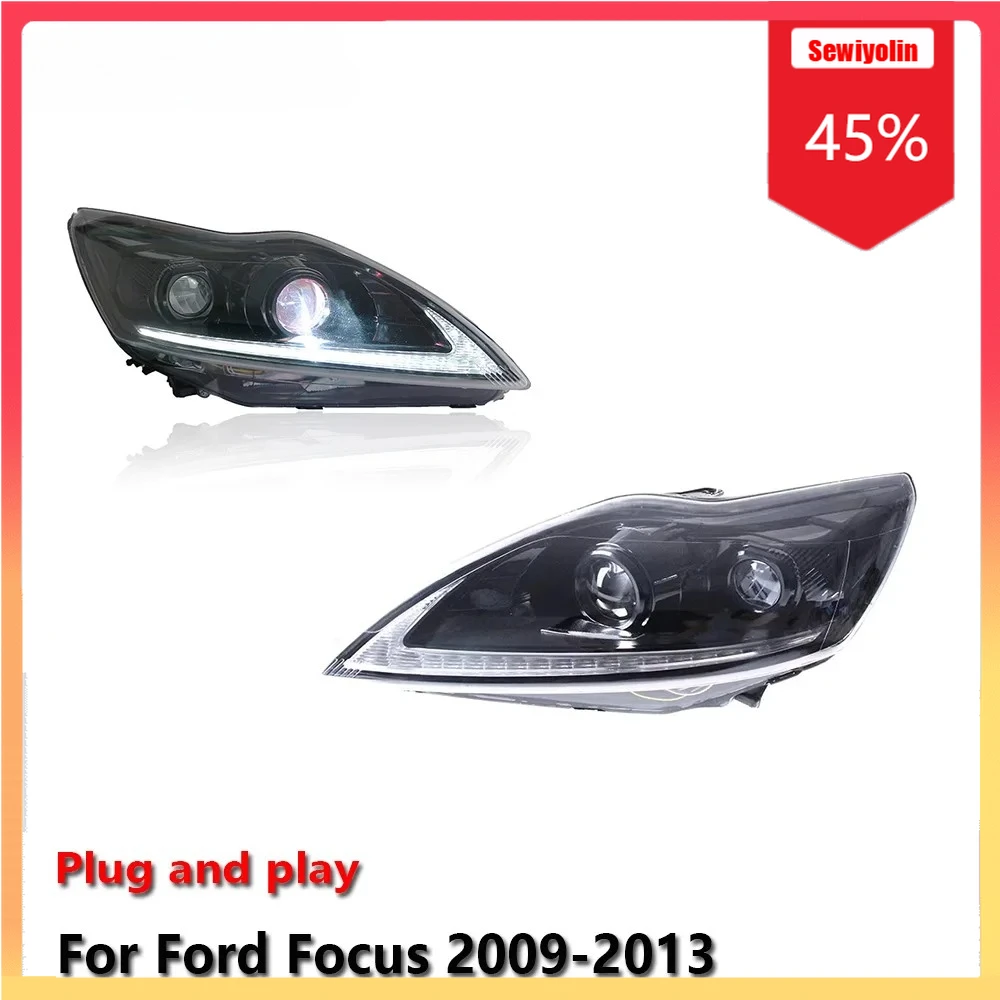 

Sewiyolin Car LED Headlight Automobile PartsFor Ford Focus 2009-2013 Fog DRL Brake Turn Signal Lamp Plug And Play