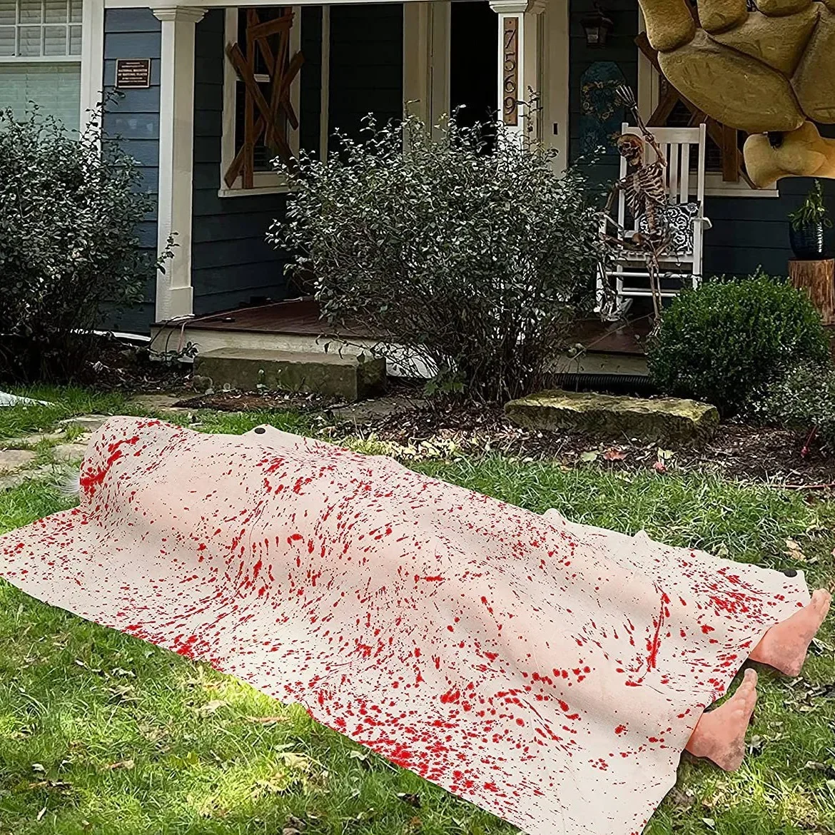 Spooky Haunted House Decor Inflatable Fake Corpse for Halloween Scary Party Props Creepy Body Model Horror Atmosphere Setup