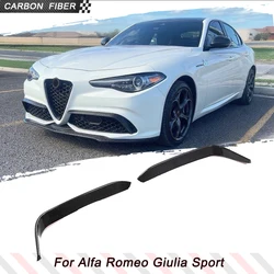 Carbon Fiber Car Front Bumper Canards Fins Fog Light Covers for Alfa Romeo Giulia Sport 2016-2021 Car Front Splitters Body Kits