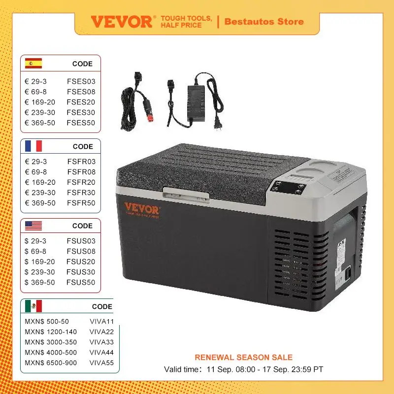 VEVOR-nevera portátil de 20L pa