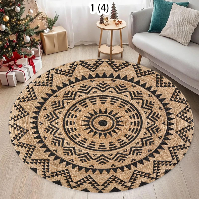 Easter Festival Decoration Simple Bohemian Style Circular Carpet Outdoor Courtyard Printed Persian Carpet Decorative Carpets