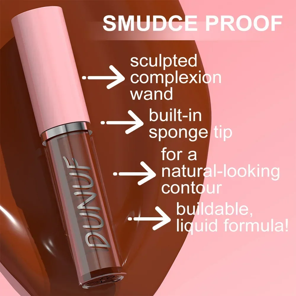 DUNUF Matte Liquid Bronzer Contour Beauty Wand Highlighter Blush With Cushion Liquid Face Bronzer Wand Stick Applicator Makeup