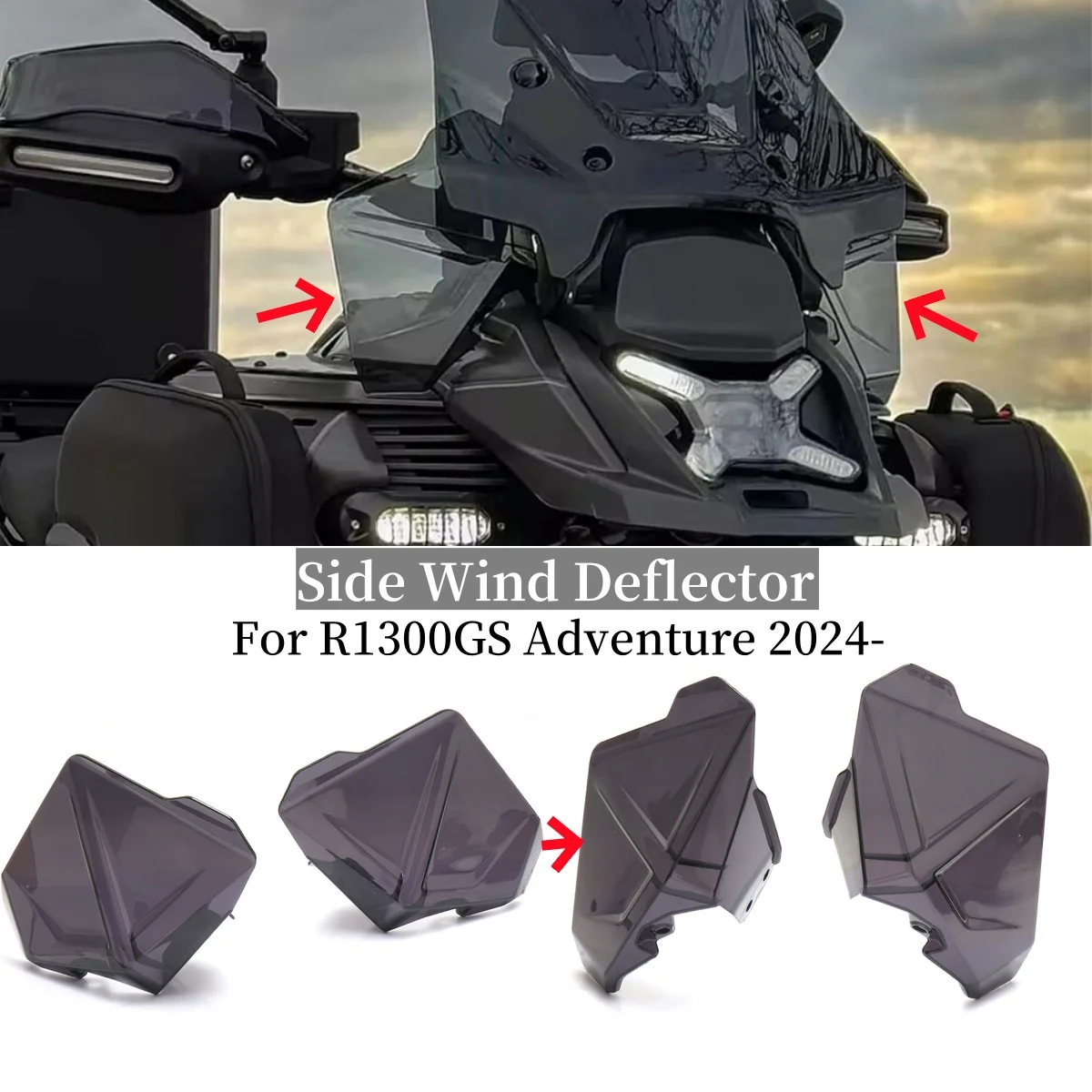 

Новый для BMW R1300GS Adventure R 1300 GS ADV 2024 2025 мотоциклетный боковой дефлектор ветра, 3 цвета, комплект спойлера на лобовое стекло