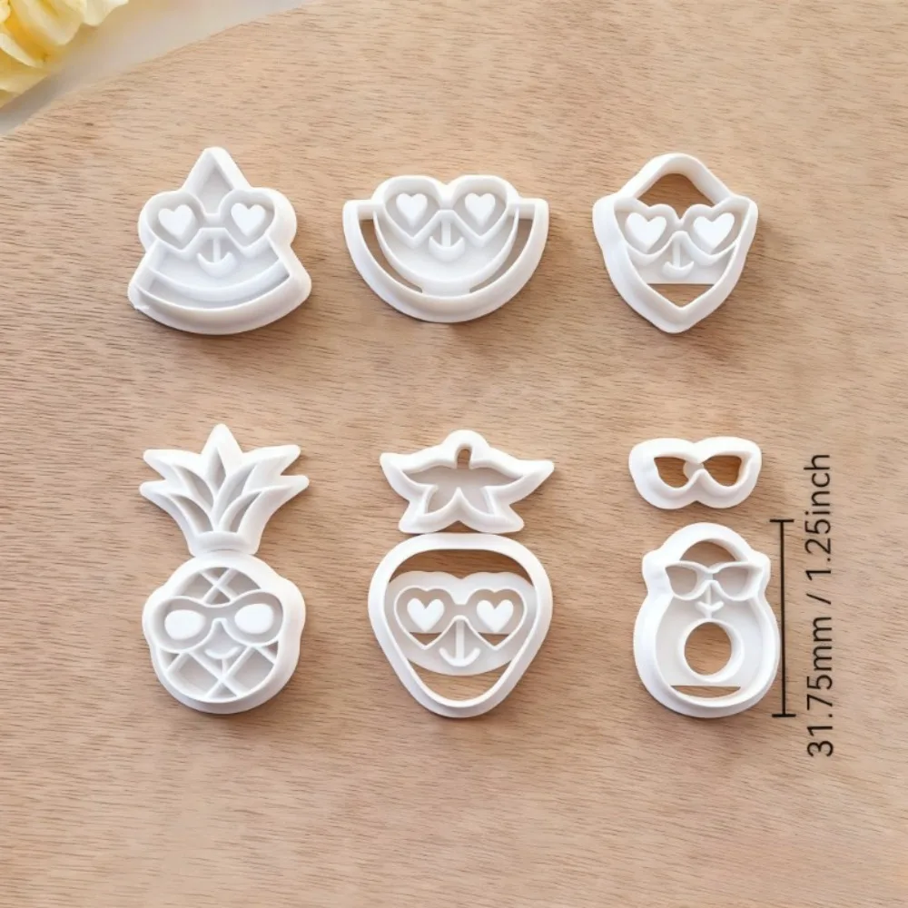 9Pcs Summer Cute Tropical Fruit Sunglasses Polymer Clay Cutters Set DIY Earrings Jewelry Making Hand Tool  Mold - view 5