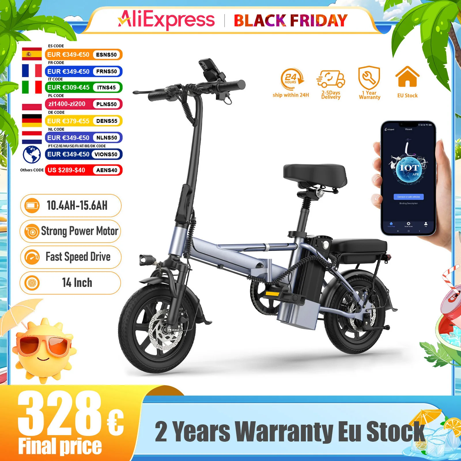 JUICEASE E14/E14 Pro Erwachsenen-Elektroroller 14 Zoll Reifen E-Scooter Leistungsstarker Motor Elektroroller mit Kostenlosem Sitz