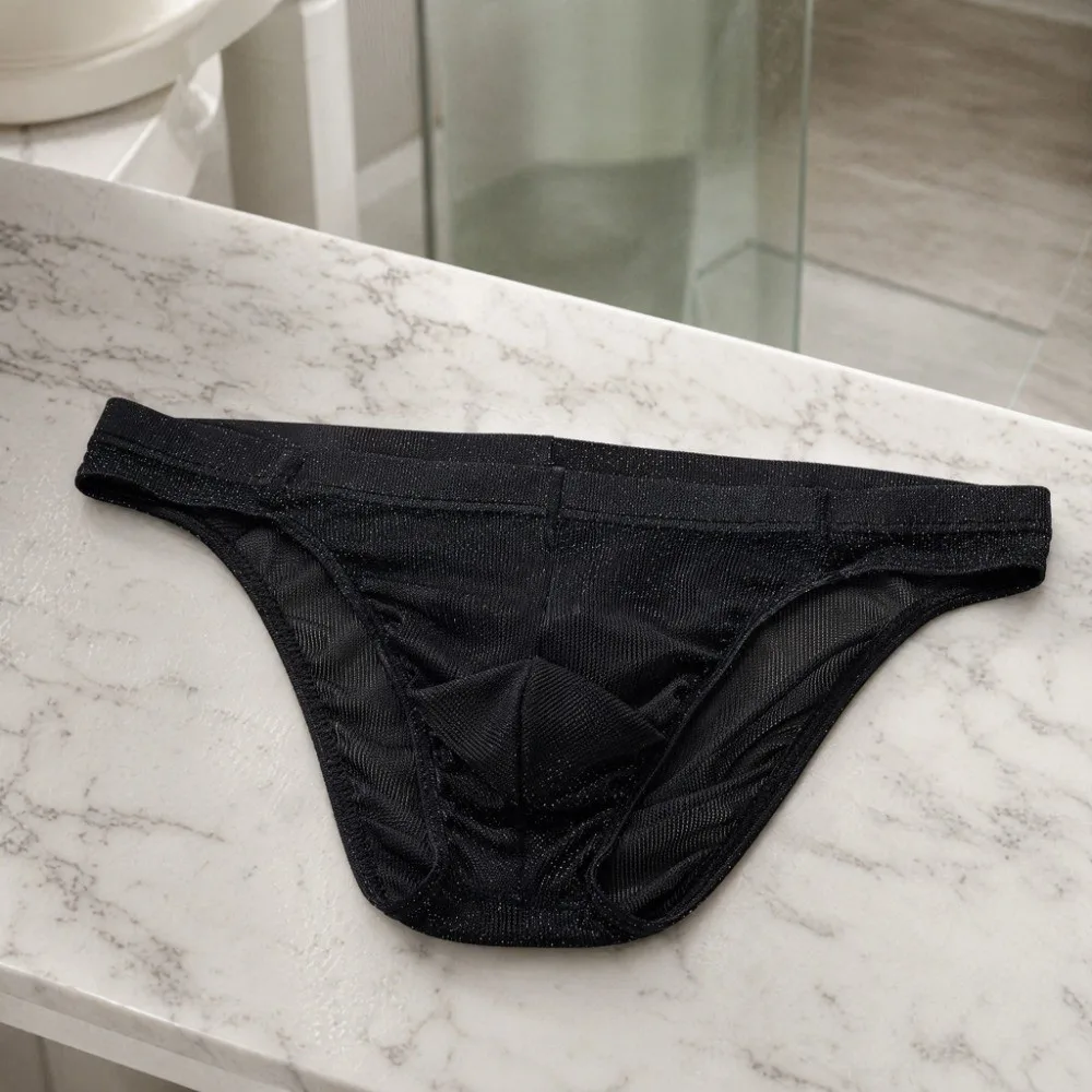 Underpants Lingerie Men Mesh Triangle Panties Low Waist Breathable Men Thin Briefs Comfortable Thin Soft Underwear for Men Male
