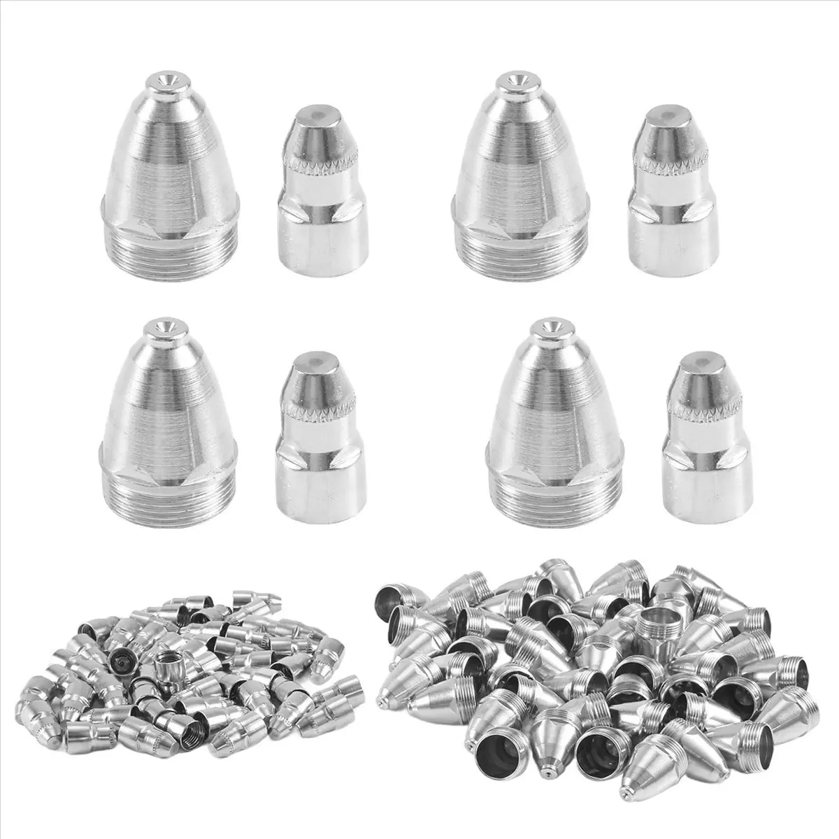 AA83 100Pcs P80 Plasma Cutting Torch Consumable Cutting CNC 60A 80A 100A P80 Plasma Torch Tip Electrode Nozzle