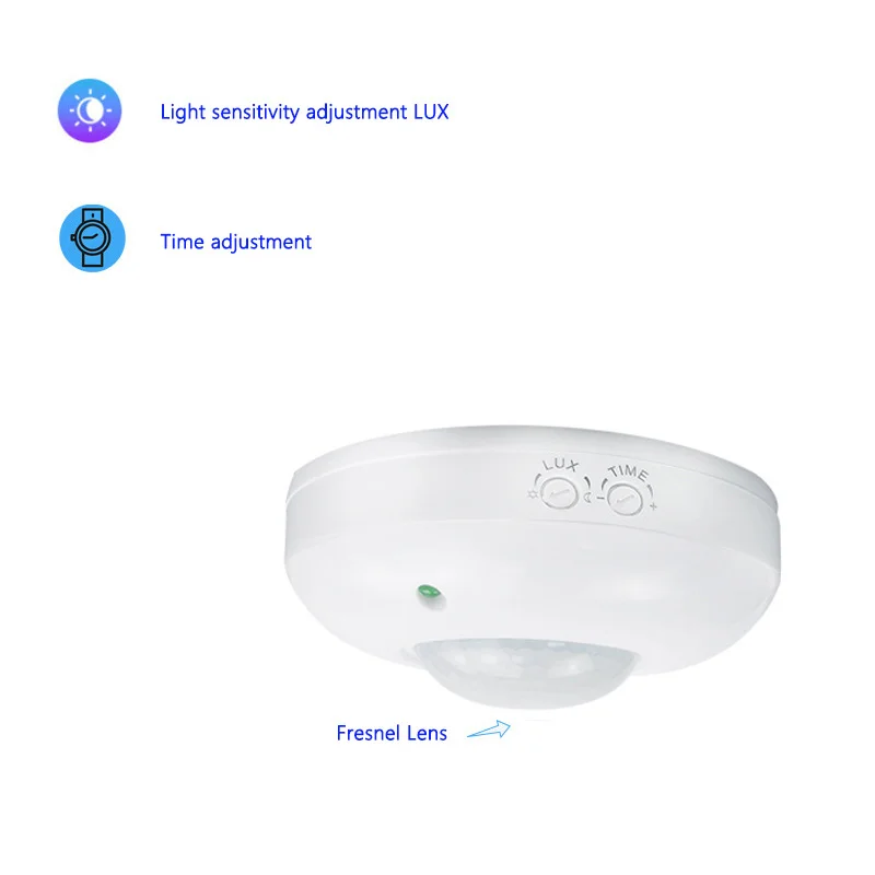 

360 ° Intelligent Induction Light Control Switch 220V Circular Ceiling Human Infrared PIR Motion Sensor Adjustable Delay