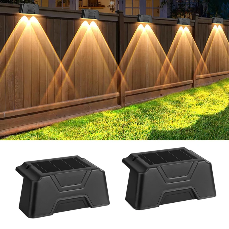 

2/4PCS Solar Fence Light Outdoor Landscape 3000K 6000K Stair Wall Lamp for Pathway Garden Waterproof Led Yard Street Deck Lamp