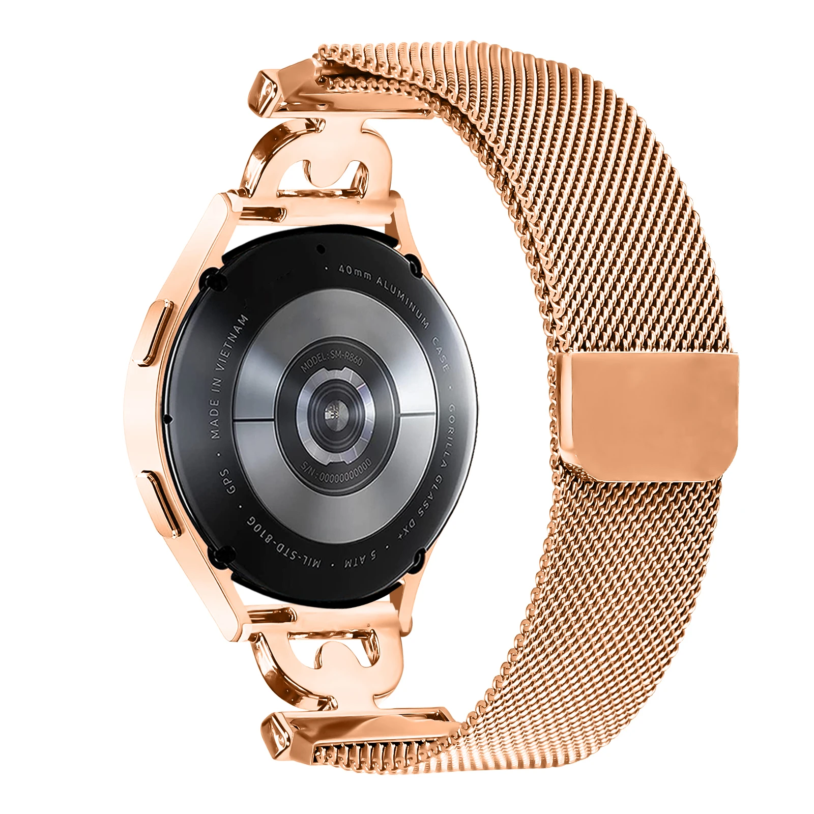 

Watch Band For Garmin D2 Air X10 / Bounce / GarminActive 5 Electroplating Milanese Stainless Steel Strap D-Shape Rhinestones Dec