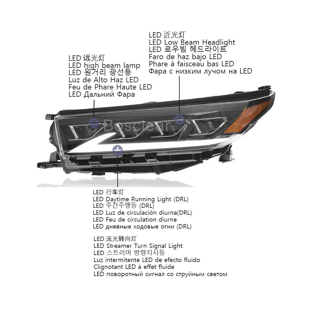 2PCS Headlights for Toyota Highlander 2018-2021 LED Head Lamp Daytime Running Dynamic Turn Signal  Assembly Car Auto Accessories